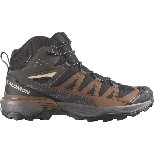 SALOMON X ULTRA 360 MID GORE-TEX NEGRO MARRON BOTAS TREKKING HOMBRE VISTA EXTERIOR,ARISTARUN
