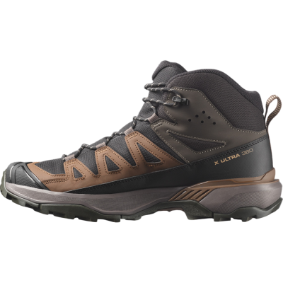 SALOMON X ULTRA 360 MID GORE-TEX NEGRO MARRON BOTAS TREKKING HOMBRE VISTA EXTERIOR,ARISTARUN 2