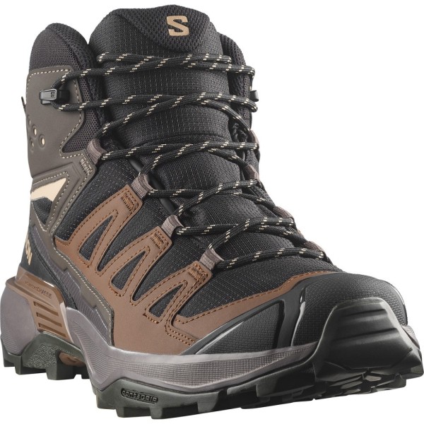 SALOMON X ULTRA 360 MID GORE-TEX NEGRO MARRON BOTAS TREKKING HOMBRE VISTA LATERAL,ARISTARUN