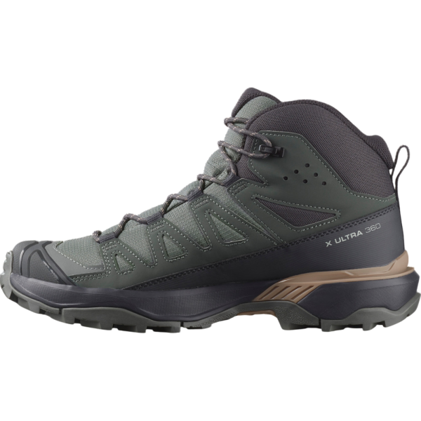 SALOMON X ULTRA 360 MID GORE-TEX GRIS MORADO BOTAS TREKKING MUJER VISTA INTERIOR,ARISTARUN