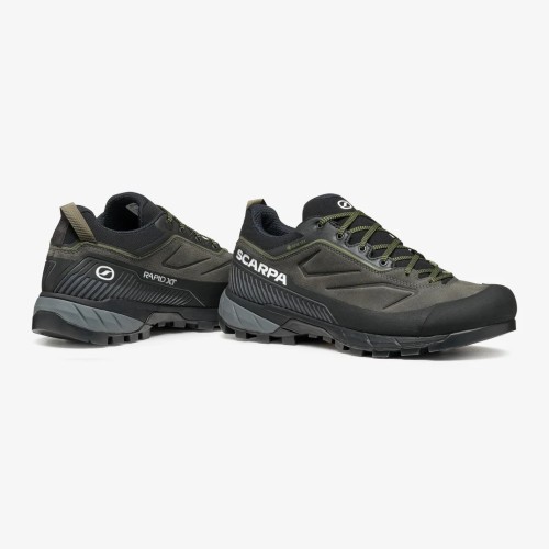 SCARPA RAPID XT GTX NEGRO VERDE ZAPATILLAS TREKKING HOMBRE VISTA LATERAL,ARISTARUN