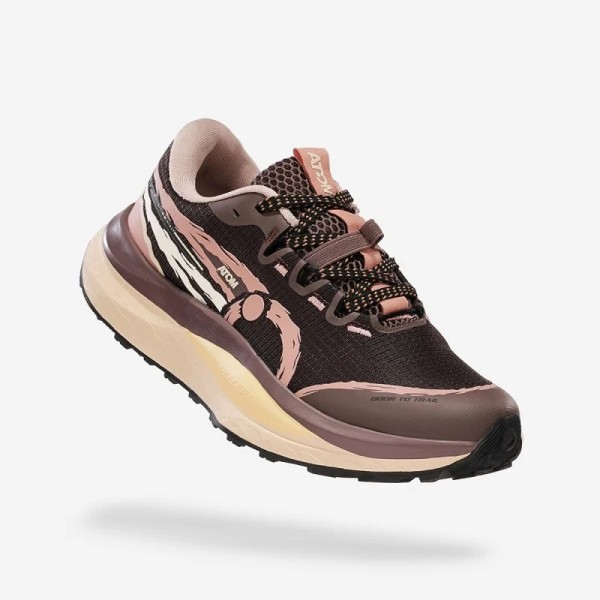 ATOM PELLERE NEGRO ROSA ZAPATILLAS GRAVEL MUJER VISTA LATERAL,ARISTARUN