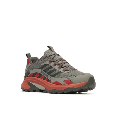 MERRELL MOAB SPEED 2 GTX GRIS ROJO ZAPATILLAS TREKKING HOMBRE VISTA EXTERIOR,ARISTARUN 2
