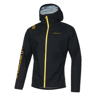 LA SPORTIVA POCKETSHELL JKT NEGRO AMARILLO CHAQUETA IMPERMEABLE HOMBRE,ARISTARUN