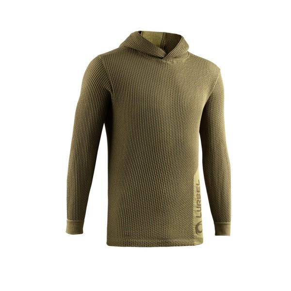LURBEL WAVE HOODIE OLIVE GREEN SUDADERA TECNICA HOMBRE VISTA FRONTAL,ARISTARUN