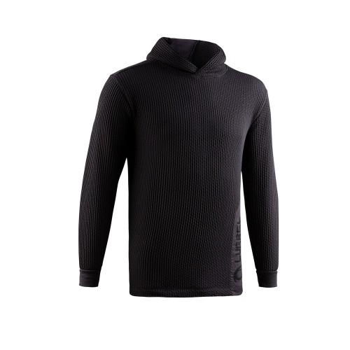 LURBEL WAVE HOODIE BLACK SUDADERA TECNICA HOMBRE VISTA FRONTAL,ARISTARUN