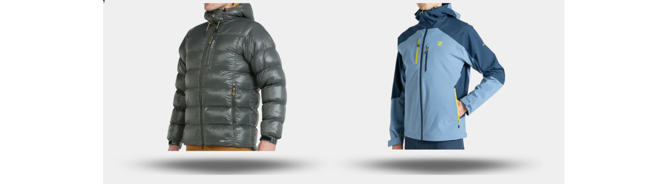 Men's down and padded trekking jackets.